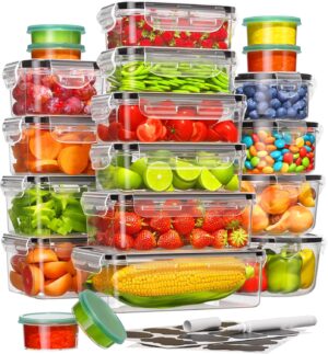 40 Piece Food Storage Containers with Lids(20 Containers & 2... 40 Piece Food Storage Containers with Lids(20 Containers & 2...