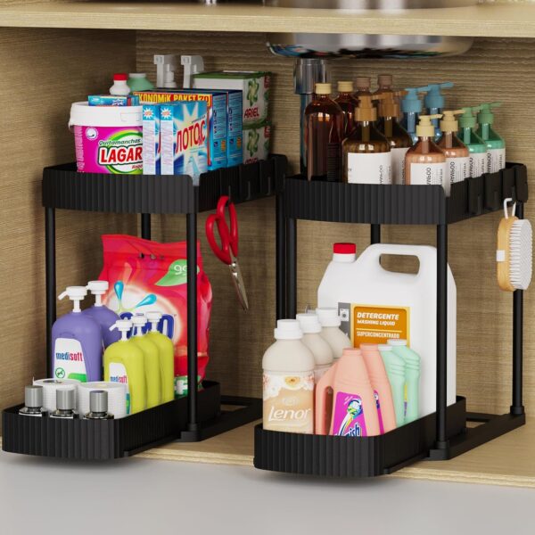 2 Pack Multi-Purpose Pull-Out Storage Organizers, Under Sink... 2 Pack Multi-Purpose Pull-Out Storage Organizers, Under Sink...