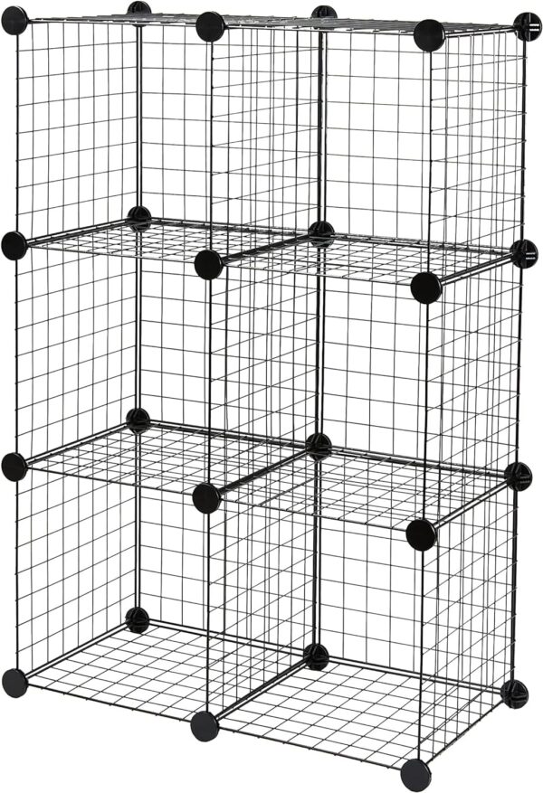 Amazon Basics 6-Cube Wire Grid Stackable Storage Shelves, 12... Amazon Basics 6-Cube Wire Grid Stackable Storage Shelves, 12...
