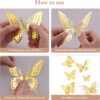 SAOROPEB 3D Butterfly Wall Decor - 48 Pcs, 4 Styles, 3 Sizes...