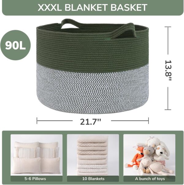 815USu8jgzL._AC_SL1500_.jpg INDRESSME Large Laundry Storage Basket, 21.7 x 13.8 Blanket ...