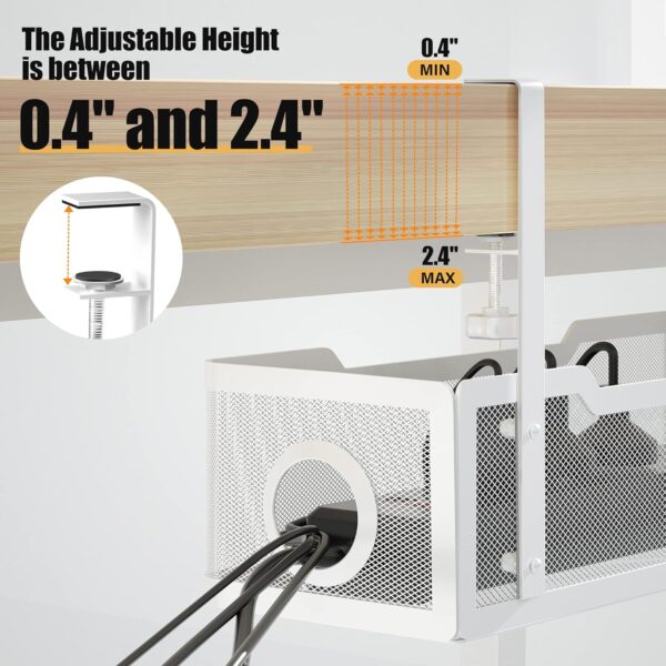 816ArFJ2vxL._AC_SL1500_.jpg Under Desk Cable Management Tray White, Cinati Cable Managem...