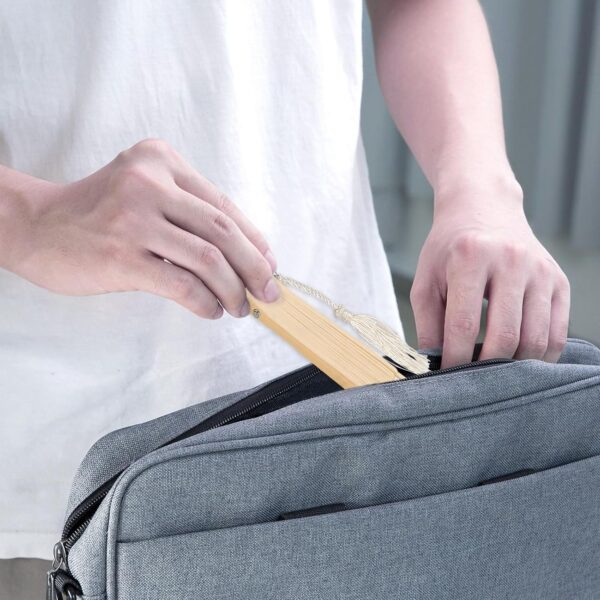 817BJOoz1L._AC_SL1500_.jpg 2 Pack Black and White Silk Bamboo Folding Fans, Hand Fans f...