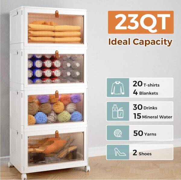 817CMN-NfvL._AC_SL1500_.jpg 4 Tier Storage Bins with Lids, 23QT Stackable Closet Organiz...