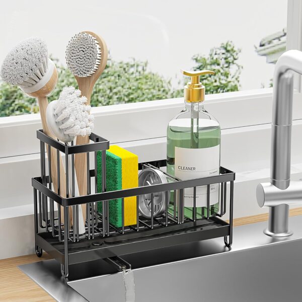 Cisily Black Sponge Holder for Kitchen Sink, Sink Caddy Orga... Cisily Black Sponge Holder for Kitchen Sink, Sink Caddy Orga...