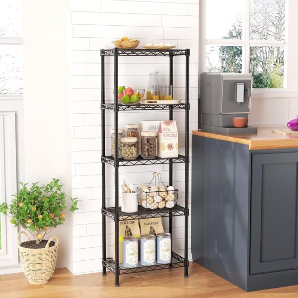 817yMojqFDL._AC_SL1500_.jpg SINGAYE 5 Tier Shelf Wire Shelving Adjustable Storage Shelve...