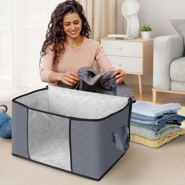 819oLZEcdwL._AC_SL1500_.jpg Fab totes 6 Pack Clothes Storage, Foldable Thick Fabric Blan...