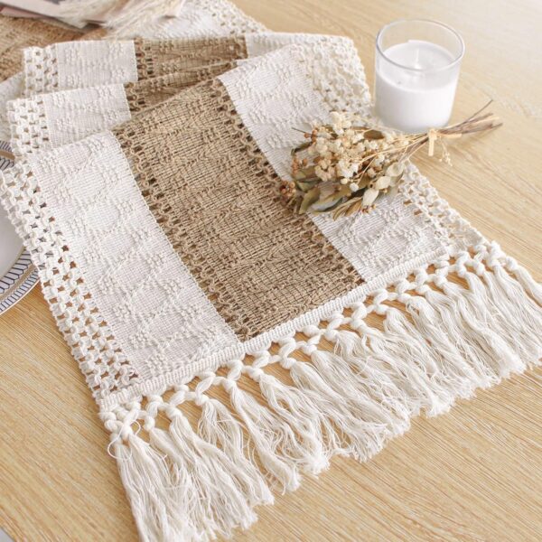 FEXIA Boho Table Runner for Christmas Home Decor with Tassel...