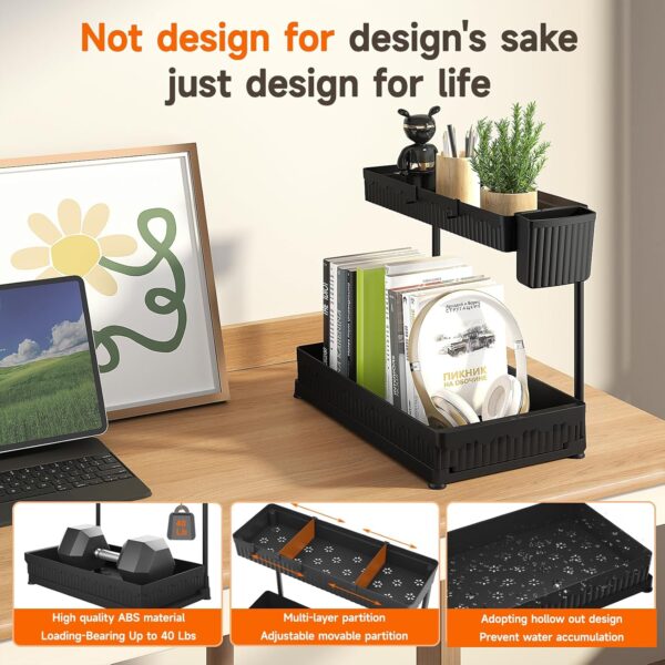 81FBdHKeFLL._AC_SL1500_.jpg 3 Pack Under Sink Organizers and Storage L-Shaped, 2 Tier Sl...