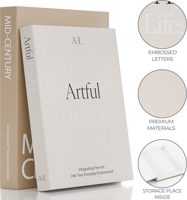 81FMII1QigL._AC_SL1500_.jpg Aesthetic Decorative Books - Set of 2 Stylish Boxes Enhance ...