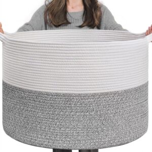 INDRESSME Large Storage Basket, 21.7'' x 13.8'' Cotton Rope ... INDRESSME Large Storage Basket, 21.7'' x 13.8'' Cotton Rope ...