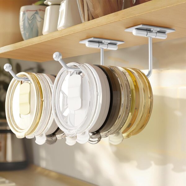 2-Pack Tumbler Lid Organizer: Silver Self-Adhesive Magnetic ... 2-Pack Tumbler Lid Organizer: Silver Self-Adhesive Magnetic ...