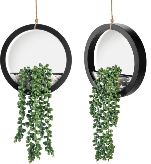 Der Rose 2 Pack Fake Plants Hanging Artificial Succulents Pl...