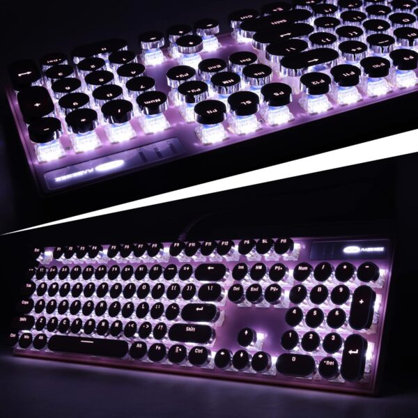 81SK287DevL._AC_SL1500_.jpg Camiysn Typewriter Style Mechanical Gaming Keyboard, Pink Re...
