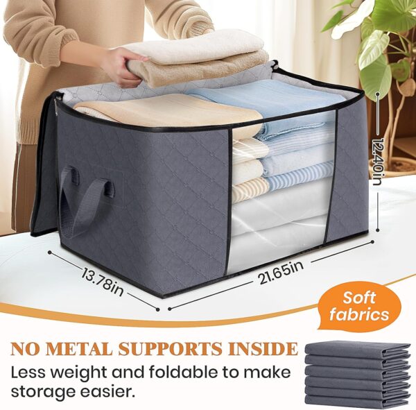 81T3Rmm87BL._AC_SL1500_.jpg Fab totes 6 Pack Clothes Storage, Foldable Thick Fabric Blan...