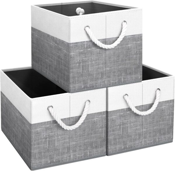 Fab totes Storage Bins [3-Pack], Foldable Storage Baskets fo...