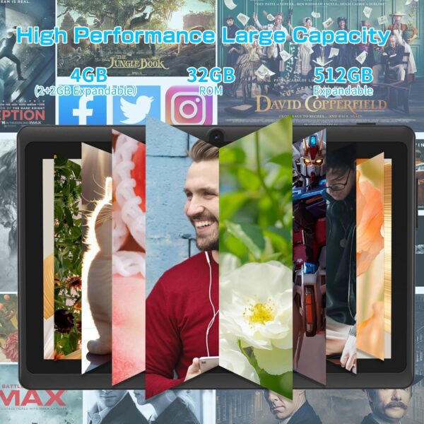 81WvGSibJOL._AC_SL1500_.jpg 7 Inch Tablet with Case, Quad Core Android 13 Tablet, 4GB RA...