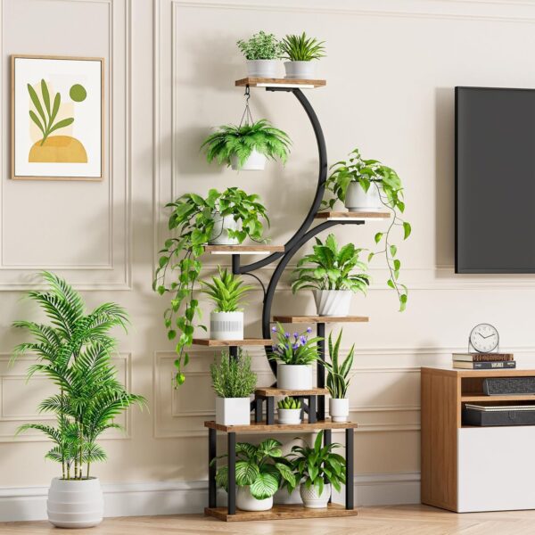 81Zt6rz8SAL._AC_SL1500_.jpg Plant Stand Indoor with Grow Lights - 8 Tiered Plant Shelf I...