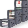 Fab totes 6 Pack Clothes Storage, Foldable Thick Fabric Blan... Fab totes 6 Pack Clothes Storage, Foldable Thick Fabric Blan...