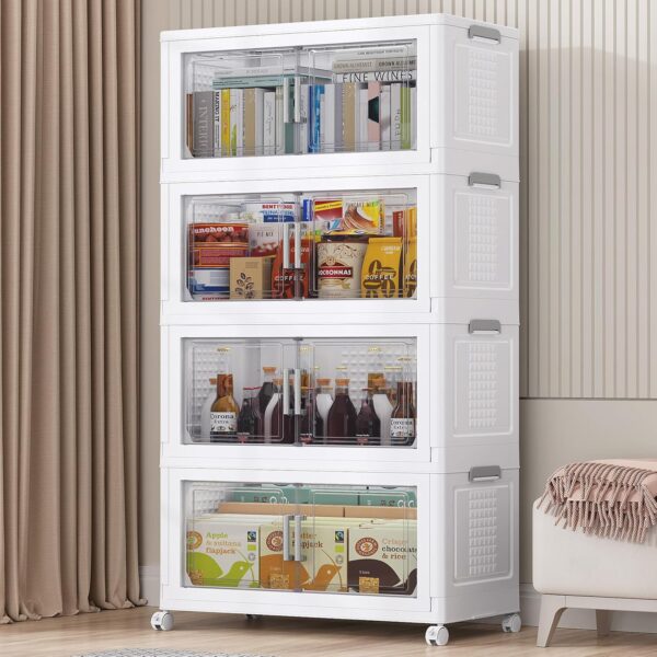 116Gal Plastic Storage Bins with Lid and Wheels, 4Pack Large... 116Gal Plastic Storage Bins with Lid and Wheels, 4Pack Large...