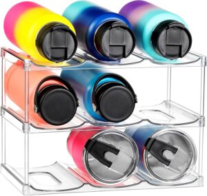 LARGER Compartment - Stackable Water Bottle Organizer Holder...