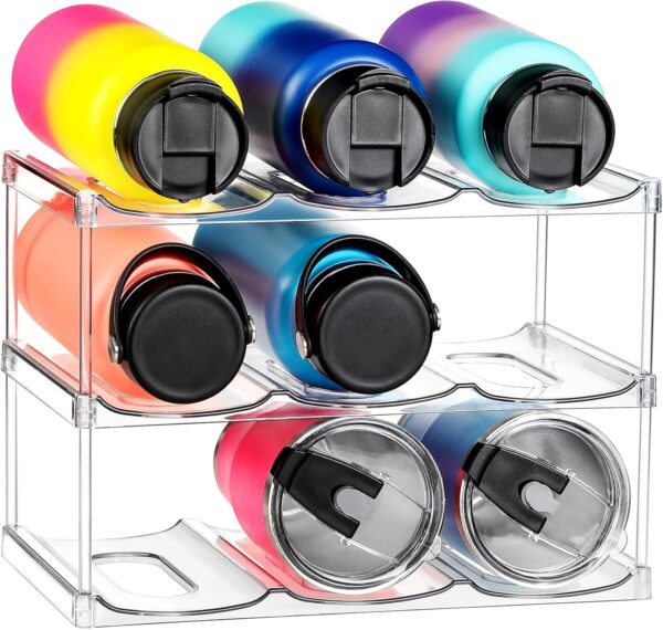 LARGER Compartment - Stackable Water Bottle Organizer Holder...