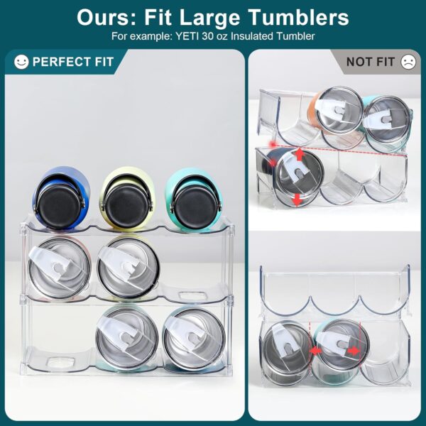 LARGER Compartment - Stackable Water Bottle Organizer Holder...