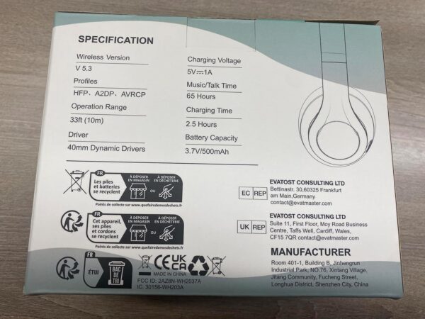 81pK2vXCDAL._AC_SL1500_.jpg Uliptz Wireless Bluetooth Headphones, 65H Playtime, 6EQ Soun...