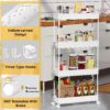 SPACEKEEPER Slim Rolling Storage Cart 4 Tier Bathroom Organi...