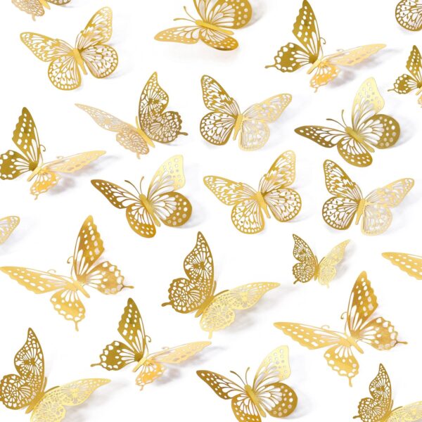 SAOROPEB 3D Butterfly Wall Decor - 48 Pcs, 4 Styles, 3 Sizes...