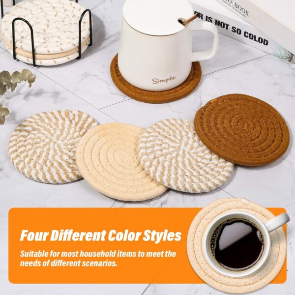 Mckanti Drink Coasters Set of 8, 4 Colors Absorbent Coasters...