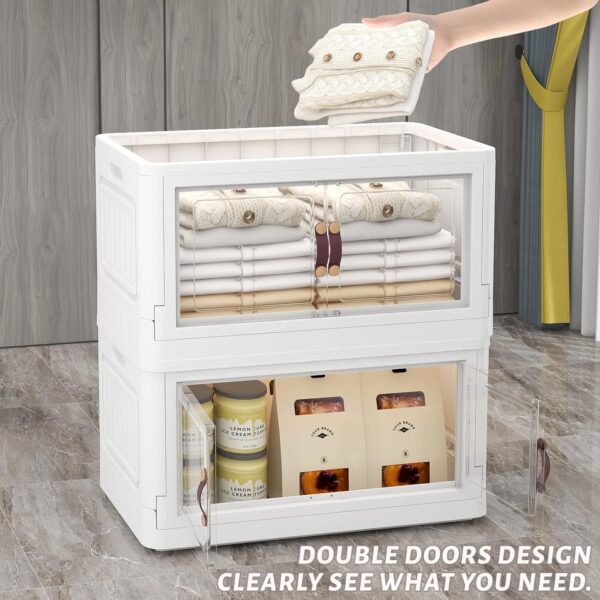 81up5ESXI7L._AC_SL1500_.jpg 4 Storage Bins with 4 Lids, 78 Qt White Closet Organizers an...