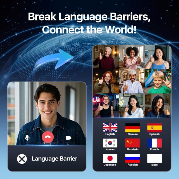 81xdtDV-dCL._AC_SL1500_.jpg AI Language Translation Earbuds, LCD Touch Screen OWS Real-T...