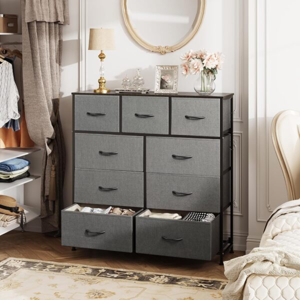 91KjaRpAwML._AC_SL1500_.jpg WLIVE 9-Drawer Dresser, Fabric Storage Tower for Bedroom, Ha...