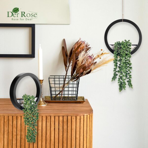 Der Rose 2 Pack Fake Plants Hanging Artificial Succulents Pl...