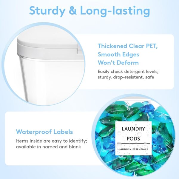 Lifewit 4 Pack 0.72 Gal Laundry Pods container & 0.5 Gal Dry...