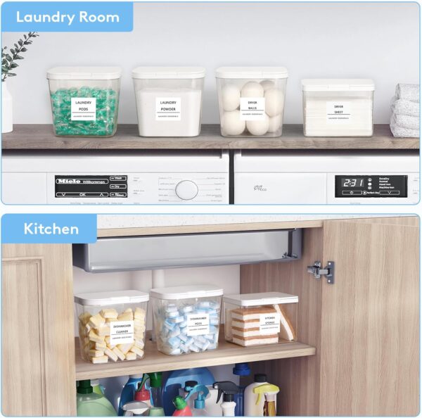 Lifewit 4 Pack 0.72 Gal Laundry Pods container & 0.5 Gal Dry...