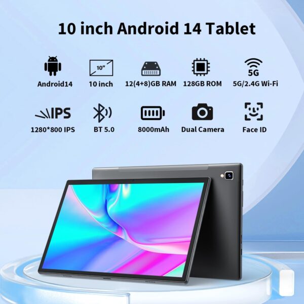 1747291501_61pVNddhSEL._AC_SL1500_.jpg Android 14 Tablet with Keyboard - 10 inch Tablet, 12GB RAM, ...