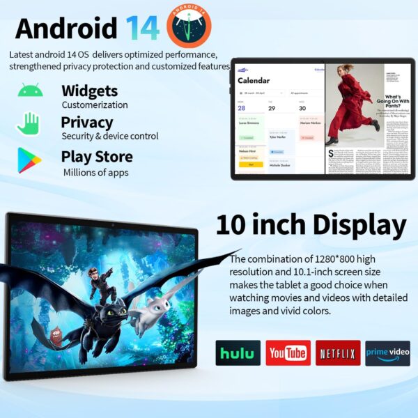 1747291501_71AK9PHRCPL._AC_SL1500_.jpg Android 14 Tablet with Keyboard - 10 inch Tablet, 12GB RAM, ...