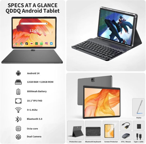 1747453249_71kyTMIfgkL._AC_SL1500_.jpg Android Tablet with Keyboard, Android 14 Tablet, 12(6+6) GB+...