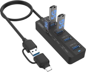 USB C Hub,7 Ports USB3.0 to USB-C HUB with a USB C Hub,7 Ports USB3.0 to USB-C HUB with a USB C to USB 3....