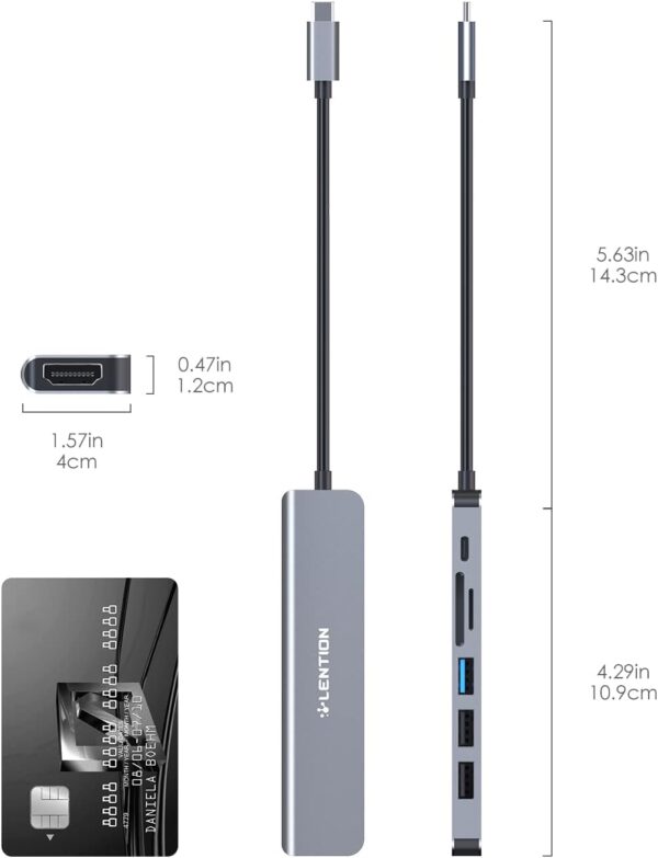 512bjpLB6bL._AC_SL1500_.jpg LENTION USB C Hub with 100W Charging, 4K HDMI, Dual Card Rea...