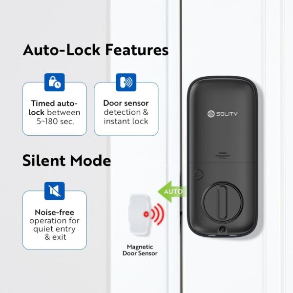 Solity No-Hub Smart Digital Door Lock, 5 in 1 Keyless Entry,...