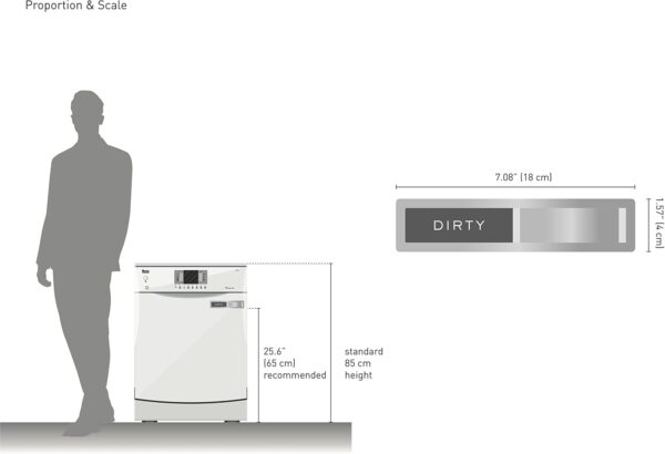 Dishwasher Magnet Clean Dirty Sign, Kubik Letters Premium St...