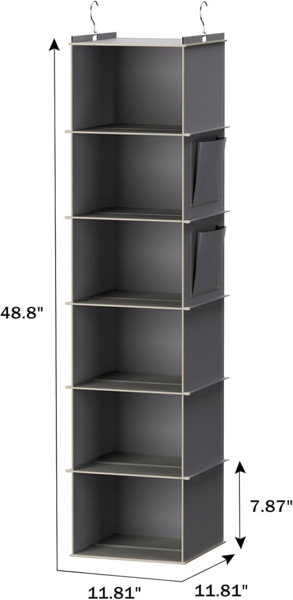 Hanging Closet Organizer and Storage, 6-Shelf Closet Hanging...