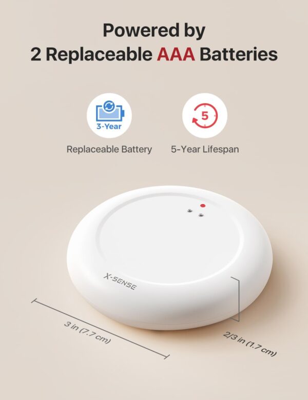 51MpqQC0L._AC_SL1500_.jpg X-Sense Wi-Fi Water Leak Detector Kit, Smart Water Sensor Al...