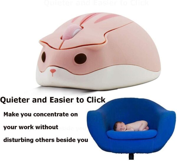 51Rtx7qVt0L._AC_SL1000_.jpg 2.4GHz Wireless Mouse Cute Hamster Shape Less Noice Portable...
