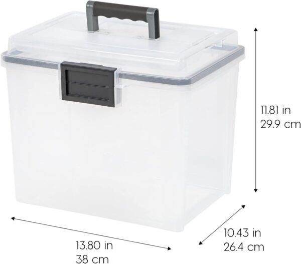 51b4bECO-1L._AC_SL1500_.jpg IRIS USA File Box WeatherPro Portable File Organizer Plastic...