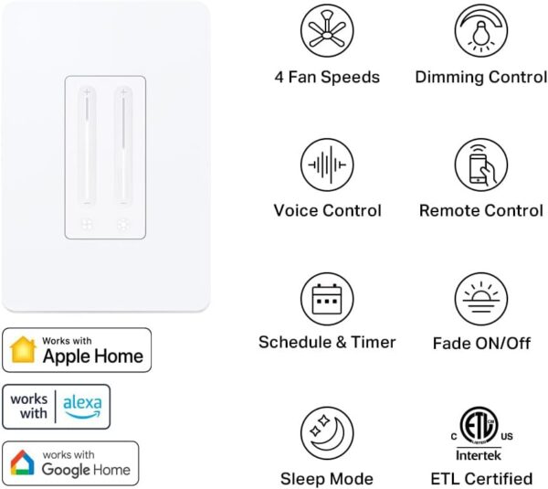 51cjmehdn3L._AC_SL1000_.jpg Kasa Smart Ceiling Fan Control & Dimmer Switch | Adjustable ...
