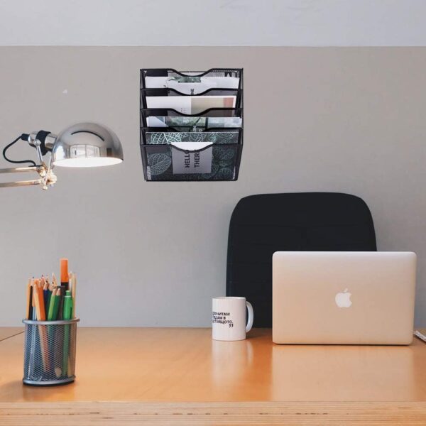 51ybZNQRML._AC_SL1001_.jpg EASEPRES 5 Pocket Mesh Hanging Wall File Organizer, Wall Mou...
